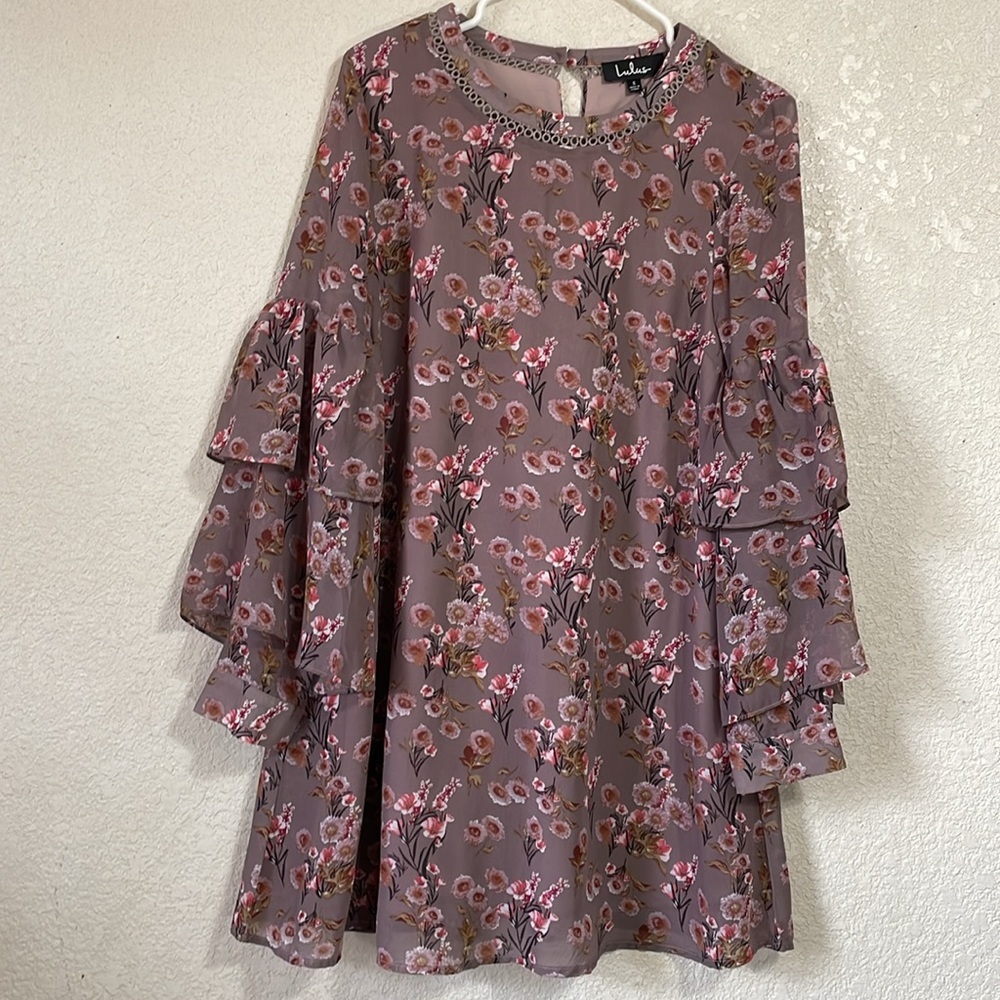 Lulu's Floral Maxi Dress in Mauve and Pink